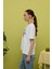 Kadın Beyaz Renk Berry Baskılı Oversize Kısa Kollu T-Shirt 5