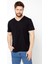 Erkek Pamuklu Kısa Kollu V Yaka T-Shirt 1