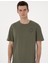 Erkek Haki Comfort Fit Bisiklet Yaka Tişört 50310076-VR027 3