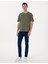 Erkek Haki Comfort Fit Bisiklet Yaka Tişört 50310076-VR027 4