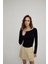 Kadın Siyah Geniş Yakalı Uzun Kollu T-Shirt 2