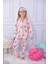 Kız Çocuk Düğmeli Desenli Uzun Kollu Pijama Takımı 1