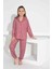 Kız Çocuk Kalp Desenli Düğmeli Uzun Kollu Pijama Takımı 1
