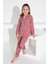 Kız Çocuk Kalp Desenli Düğmeli Uzun Kollu Pijama Takımı 2