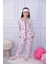 Kız Çocuk Düğmeli Desenli Uzun Kollu Pijama Takımı 1
