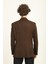 Kahverengi Mono Yaka Iki Düğme Çift Yırtmaç Blazer Tek Ceket Slim Fit | Agustini 3