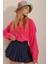 Kadın Keten Kumaş Pembe Oversize Gömlek 1