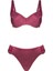 4528 Bordo Simli Kapsız Bikini Takımı 3