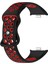 Xiaomi Redmi Watch 4 Uyumlu Kordon Delikli Silikon Siyah Kırmızı 1