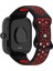 Xiaomi Redmi Watch 4 Uyumlu Kordon Delikli Silikon Siyah Kırmızı 3
