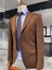 Sütlu Kahve Blazer Tek Ceket Slim Fit | Agustini 1