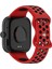 Xiaomi Redmi Watch 4 Uyumlu Kordon Delikli Silikon Kırmızı Siyah 3