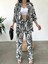 Desenli Kimono & Pantolon Ikili Takım 1