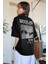 1898 Brooklyn Siyah Oversize Salas Boyfriend Kadın T-Shirt 1