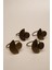 Memphis Yarım Daire Desenli Pirinç Peçete Halkası 4'lü Set 4.2 cm 4