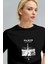 Kadın Siyah Paris Regular Fit Normal Kalıp T-Shirt 2
