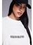 Kadın Ekru Beyaz Weekend Oversize Fit Bol Geniş Kalıp Salaş Kesim T-Shirt 3