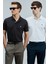 Logolu Pamuklu Comfort Fit Düğmeli Polo Yaka 2'li T Shirt Erkek T Shirt 111040206S2 1