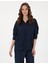 Kadın Lacivert Oversize Uzun Kollu Gömlek 50301069-VR033 3