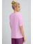 Kadın Pembe Nefes Alan Bisiklet Yaka Regular Fit Normal Kesim Baskisiz Basic T-Shirt 3