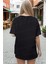 Kadın Siyah Majestic Oversize Fit Bol Geniş Kalıp Salaş Kesim T-Shirt 2