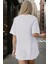 Kadın Ekru Beyaz Majestic Oversize Fit Bol Geniş Kalıp Salaş Kesim T-Shirt 2