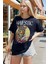 Kadın Lacivert Majestic Oversize Fit Bol Geniş Kalıp Salaş Kesim T-Shirt 1