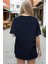 Kadın Lacivert Majestic Oversize Fit Bol Geniş Kalıp Salaş Kesim T-Shirt 2