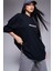 Kadın Siyah Weekend Oversize Fit Bol Geniş Kalıp Salaş Kesim T-Shirt 3
