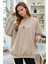 Kadın Taş Free Life Baskılı Kalın Soft 3 Iplik Içi Şardonlu 0 Sıfır Yaka Oversize Salaş Sweatshirt 1