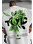 Erkek Ekru Beyaz Toxic Oversize Fit Bol Geniş Kalıp Salaş Kesim T-Shirt 1