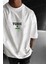 Erkek Ekru Beyaz Toxic Oversize Fit Bol Geniş Kalıp Salaş Kesim T-Shirt 2