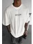 Erkek Ekru Beyaz Kick Off Oversize Fit Bol Geniş Kalıp Salaş Kesim T-Shirt 2
