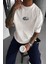 Erkek Ekru Beyaz Earth Oversize Fit Bol Geniş Kalıp Salaş Kesim T-Shirt 1