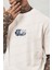 Erkek Ekru Beyaz Earth Oversize Fit Bol Geniş Kalıp Salaş Kesim T-Shirt 2
