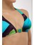 4612 Mavi Yeşil Desenli Bikini Takımı 2