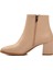 Bej Cilt Kadın Topuklu Bot 2