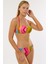 4610 Mavi Fuşya Desenli Straplez Bikini Takımı 1