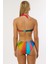 4610 Mavi Fuşya Desenli Straplez Bikini Takımı 4