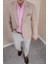 Erkek Slim Fit Sivri Yaka Yarım Astar Bej Ceket 4