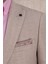 Erkek Slim Fit Sivri Yaka Yarım Astar Bej Ceket 5