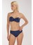 4600 Gümüş Puantiyeli Lacivert Straplez Bikini Takımı 1