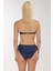 4600 Gümüş Puantiyeli Lacivert Straplez Bikini Takımı 4