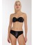 4600 Parlak Siyah Straplez Bikini Takımı 1