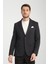 Brando Erkek Siyah Kendinden Desenli Slim Fit Pamuklu Likralı Esneyen Kumaşlı Spor Blazer Ceket 1