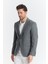 Serardo Erkek Grey Yarım Astarlı Kapak Cepli Ilkbahar-Yaz Spor Blazer Ceket 3