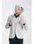 Marcio Erkek Açık Gri Çıkarılabilir Kapşonlu Yarım Astar Slim Fit Mono Yaka Spor Blazer Ceket 1