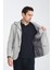 Marcio Erkek Açık Gri Çıkarılabilir Kapşonlu Yarım Astar Slim Fit Mono Yaka Spor Blazer Ceket 3