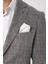 Zenos Erkek Siyah Keten Görünümlü Ilkbahar-Yaz Ekose Slim Fit Spor Blazer Ceket 2