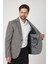 Zenos Erkek Siyah Keten Görünümlü Ilkbahar-Yaz Ekose Slim Fit Spor Blazer Ceket 4